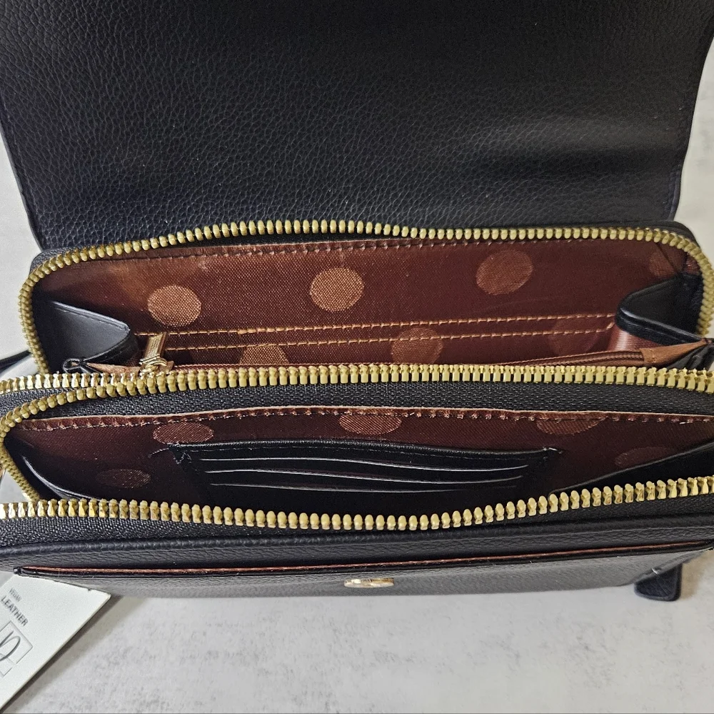Donna & Becky Leilani Double Zipper Crossbody Purse